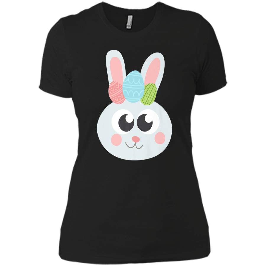 Cool Adorable Easter Bunny Face Costume Emojis Shirt Gift Next Level Ladies Boyfriend Tee