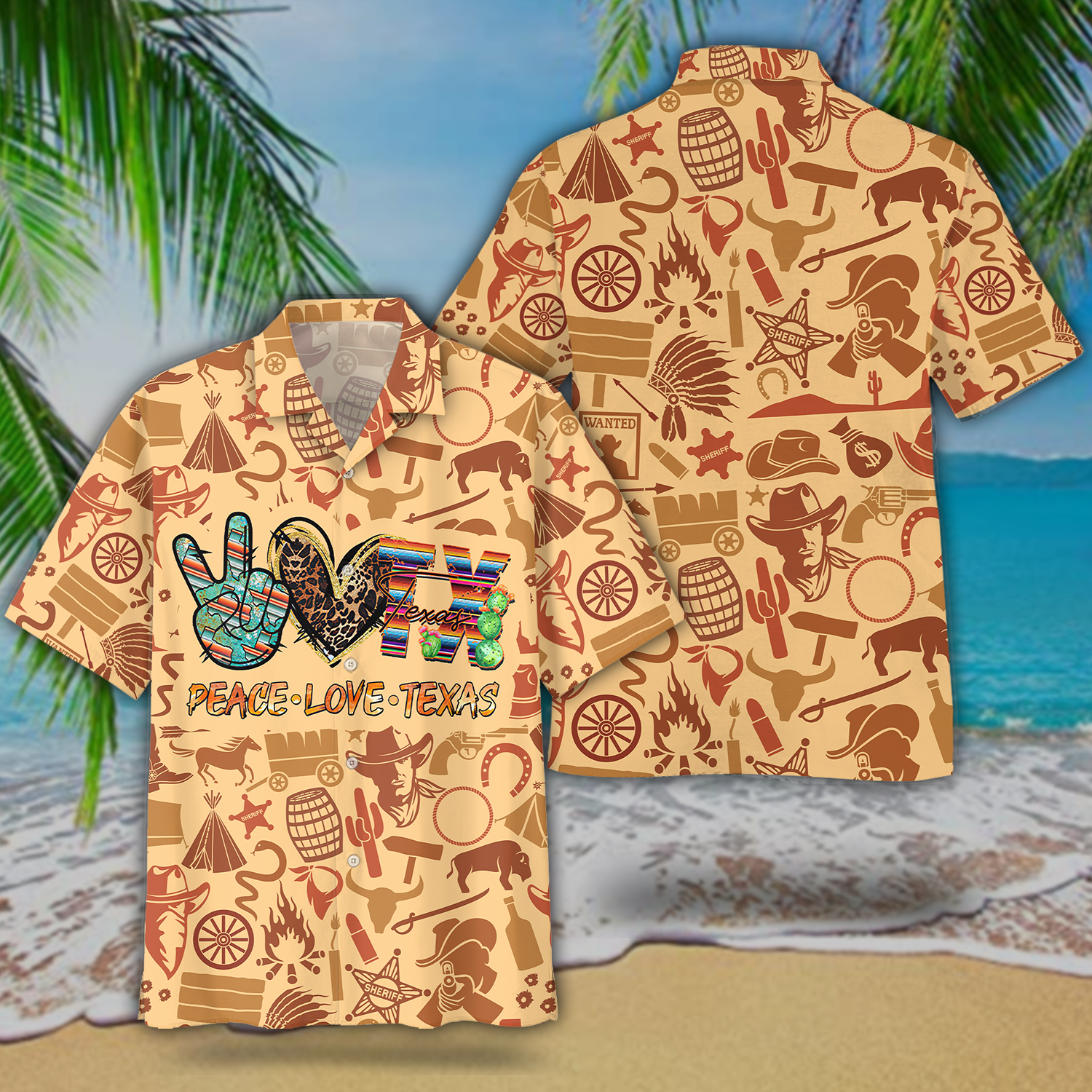 Peace Love Texas Hawaiian Shirt
