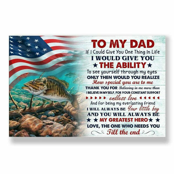 To My Dad Fish If I Could Give You One Thing In Life Landscape Poster & Canvas Gift For Father Home Decor Wall Art Visual Art