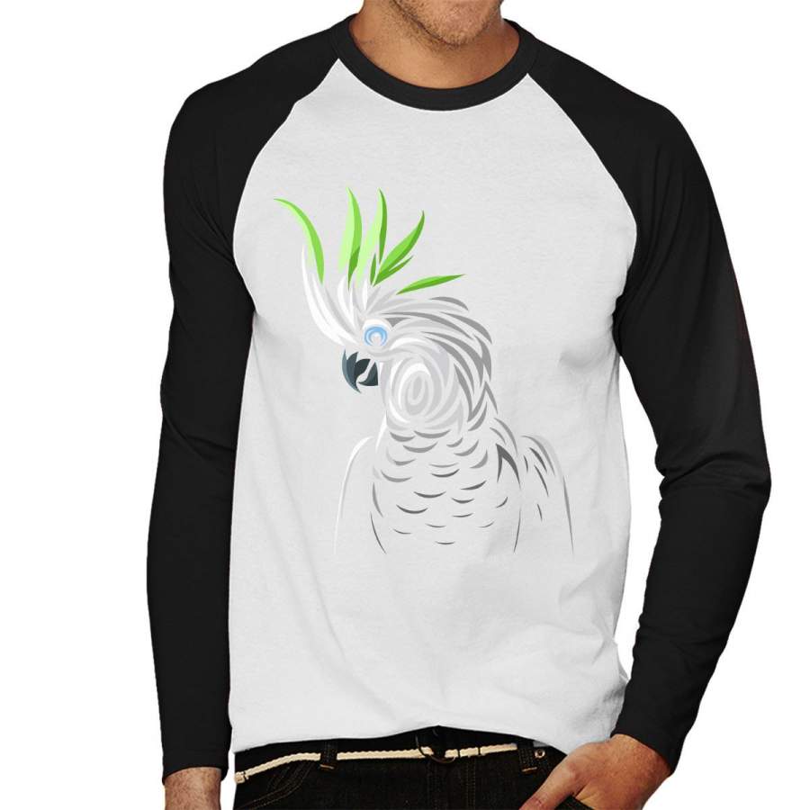 Parrot Cutout Print Men’s Baseball Long Sleeved T-Shirt