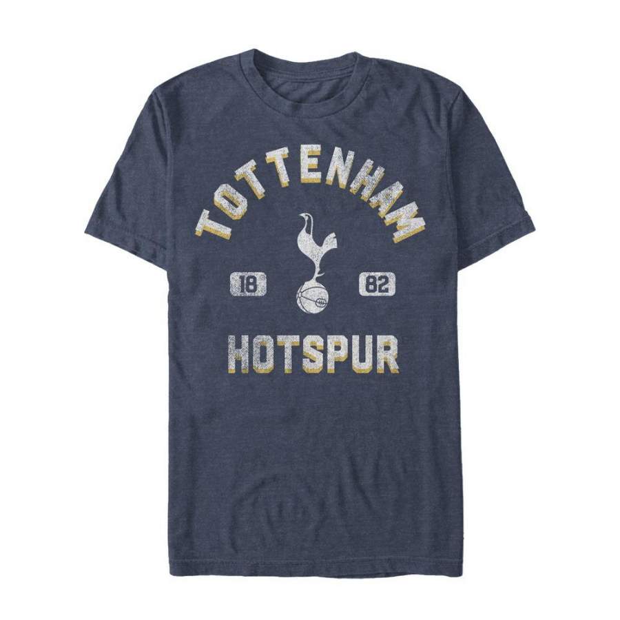 Tottenham Hotspur Football Club Men’s Distressed Bird Logo  T Shirt Navy Blue Heather