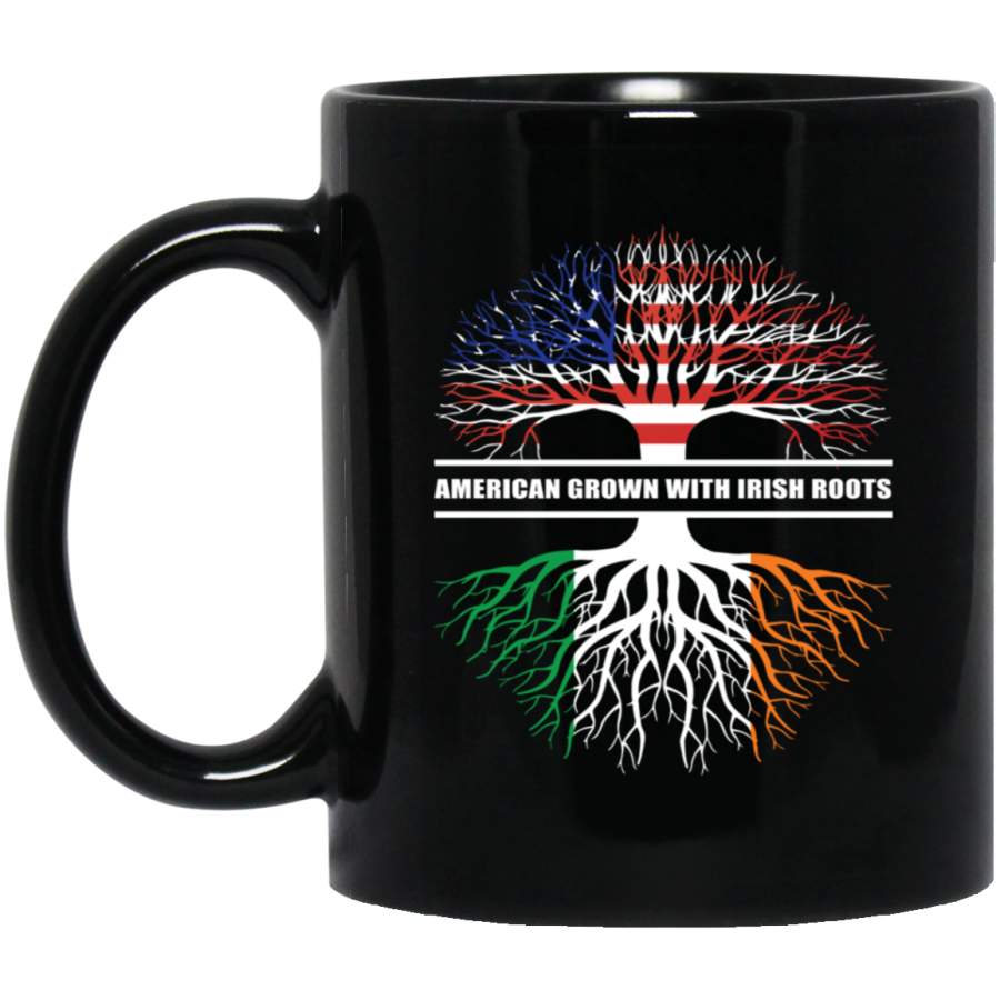 American grown irish roots flag coffee mug