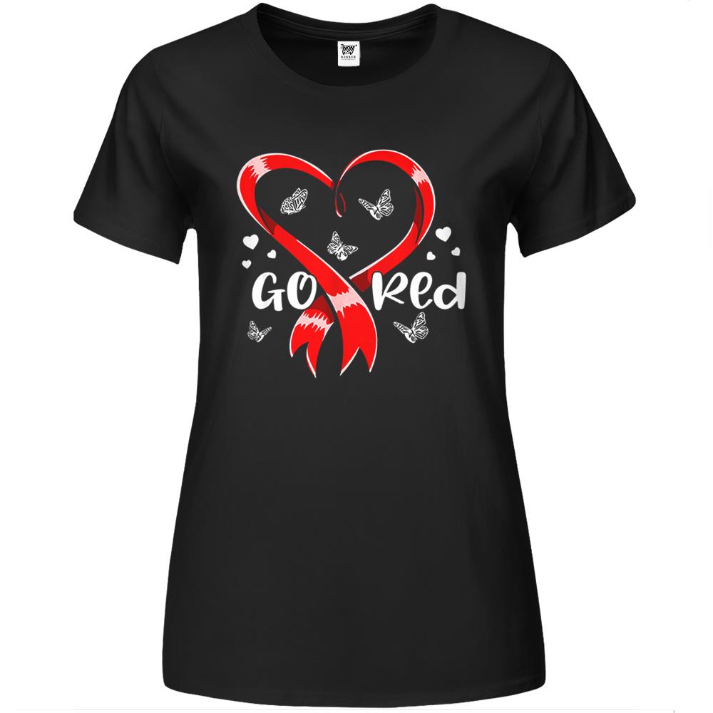 Go Red Heart Disease Awareness Gifts For Women Men Boys Premium Womens T Shirts