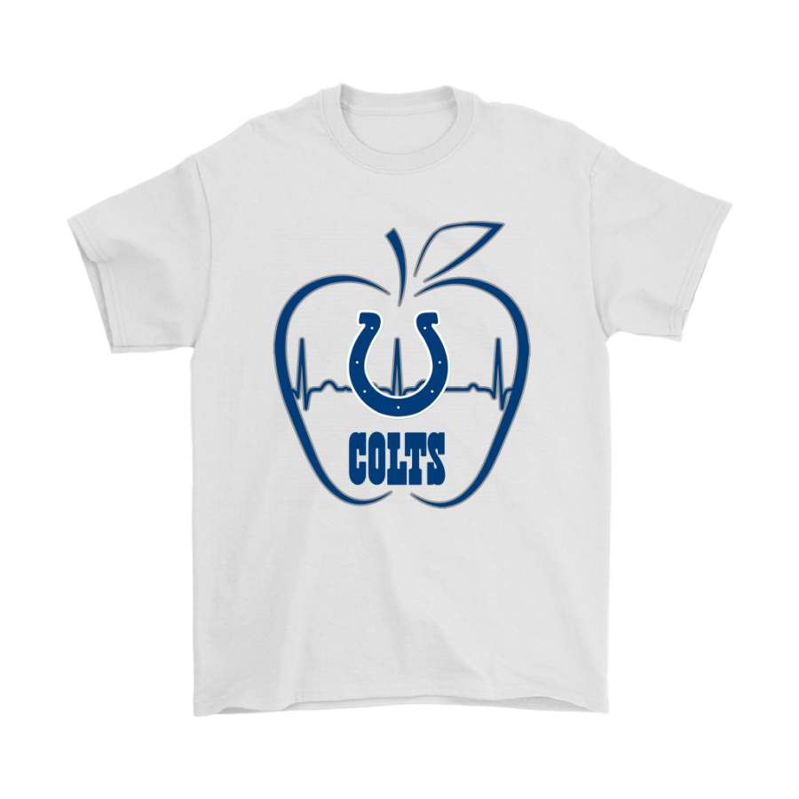 Apple Heartbeat Teacher Symbol Indianapolis Colts Shirts