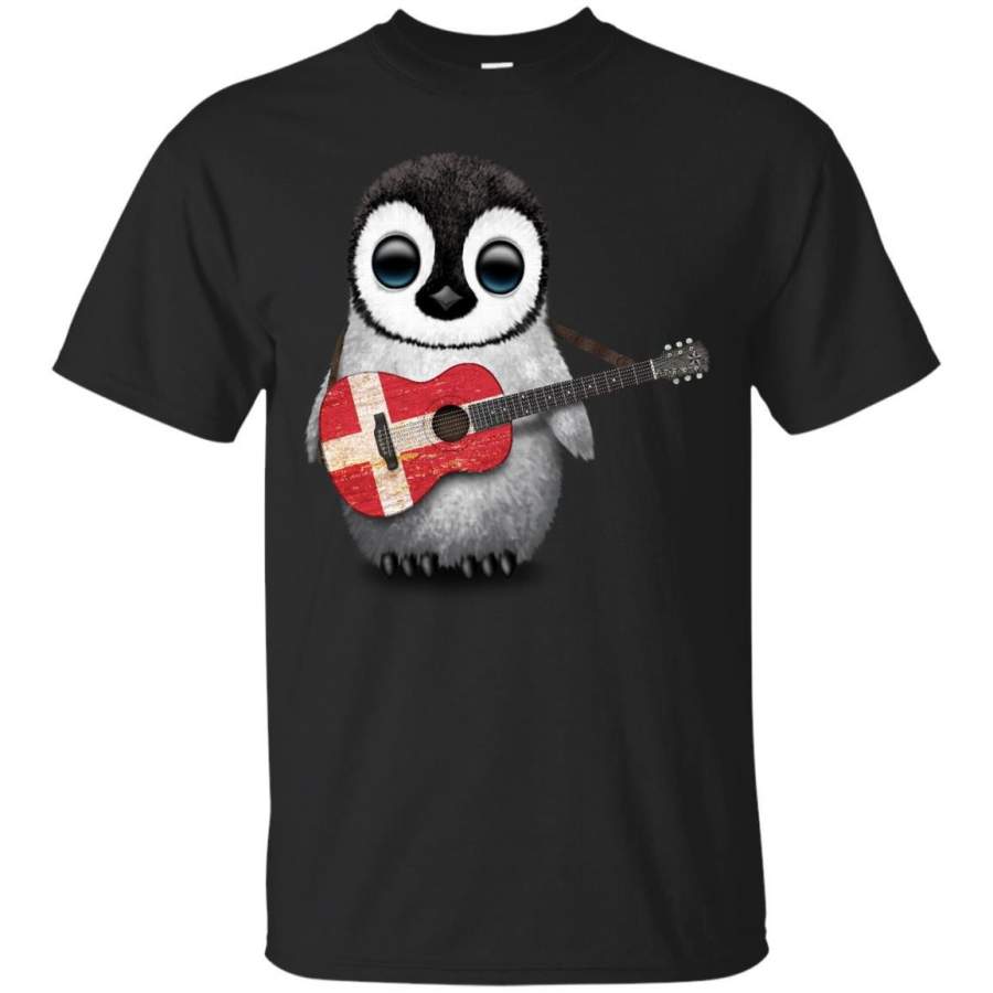 DENMARK – Baby Penguin Playing Danish Flag Guitar T Shirt & Hoodie