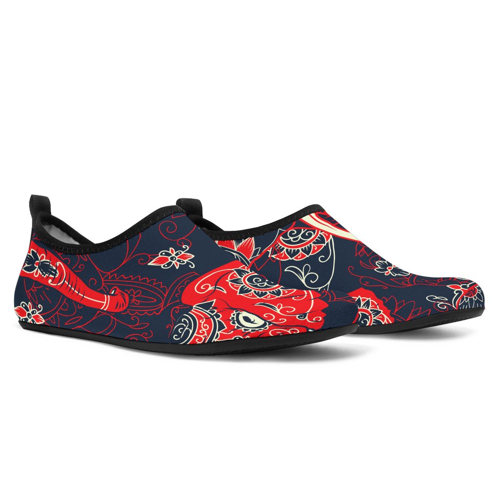 Red Indian Elephant Pattern Aqua Water Shoes