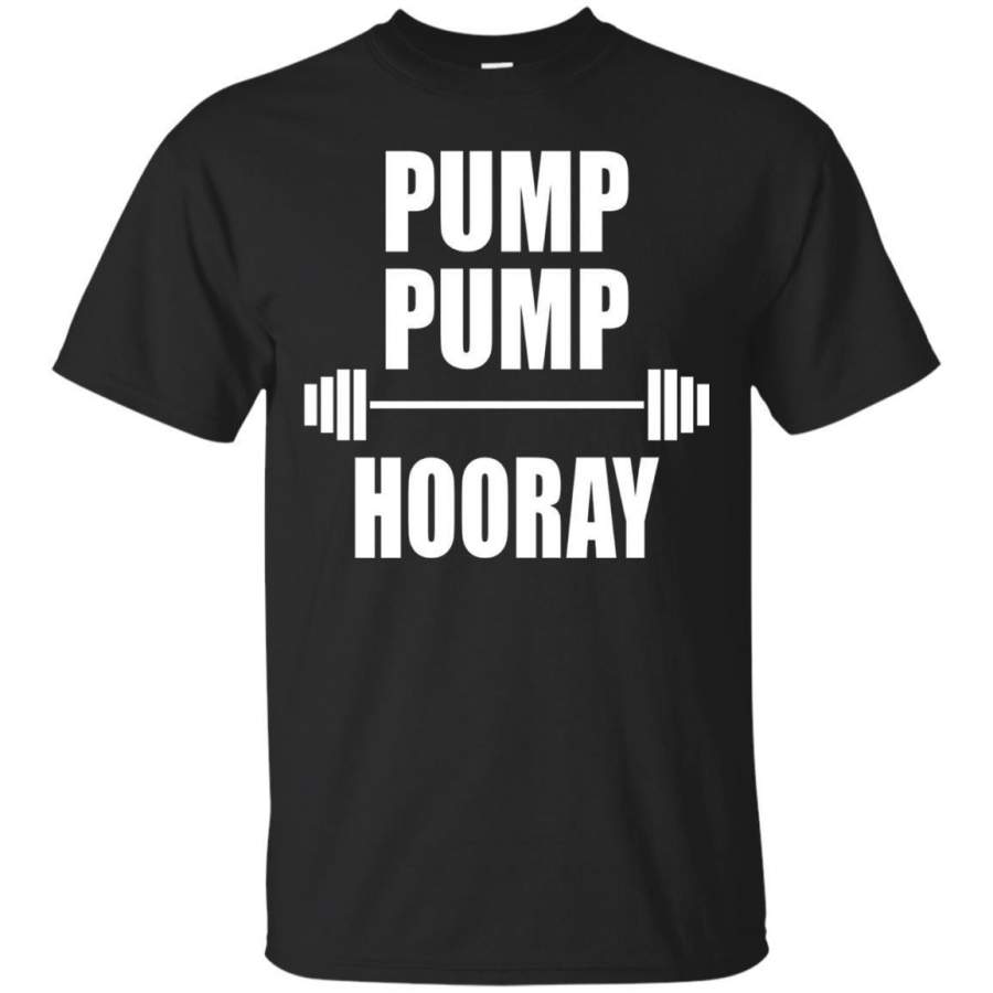 AGR Mens Pump Pump Hooray  Funny Weightlifting Gym Fitness Tshirt Jaq T-shirt