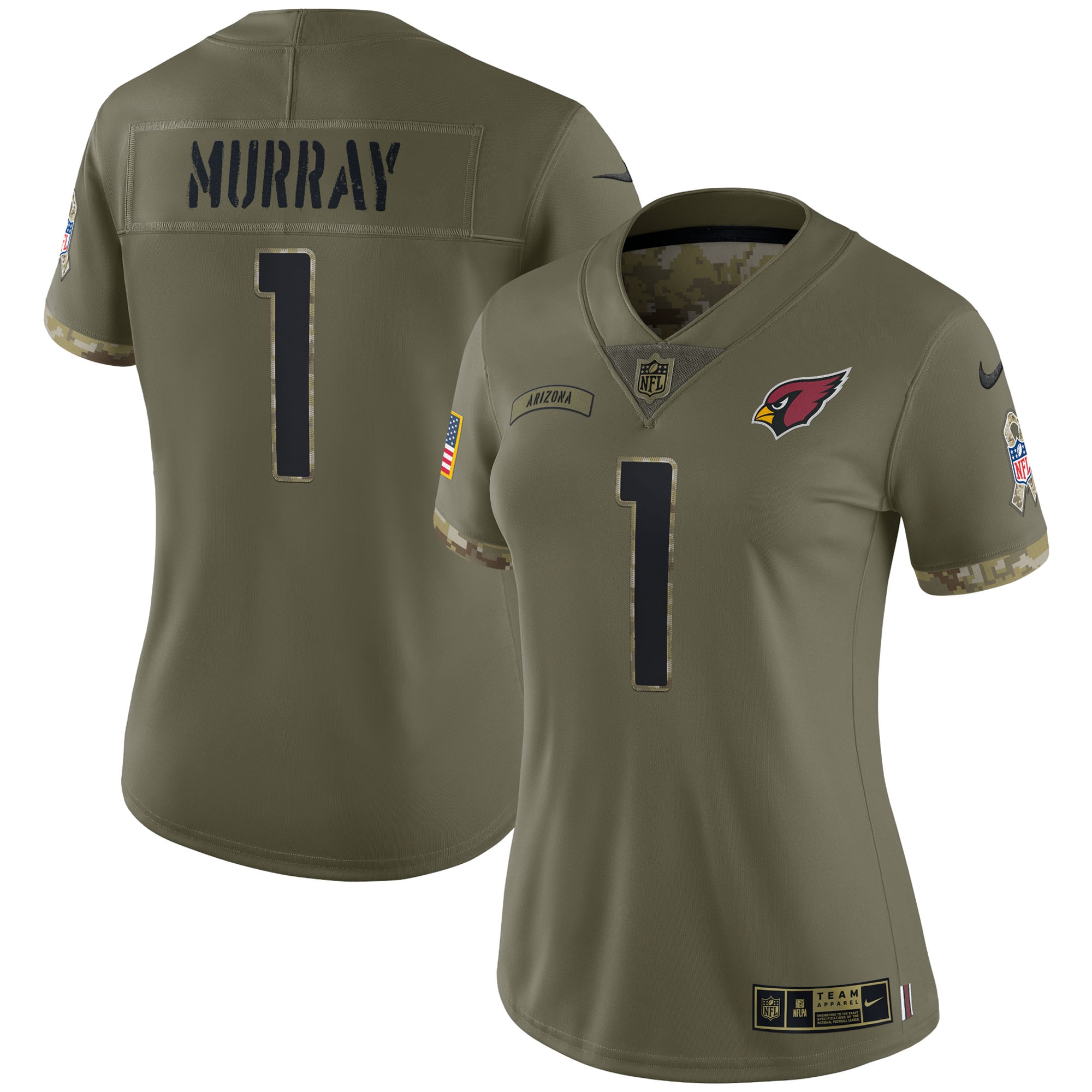 Women’s Arizona Cardinals Kyler Murray Olive 2022 Salute To Service Limited Jersey