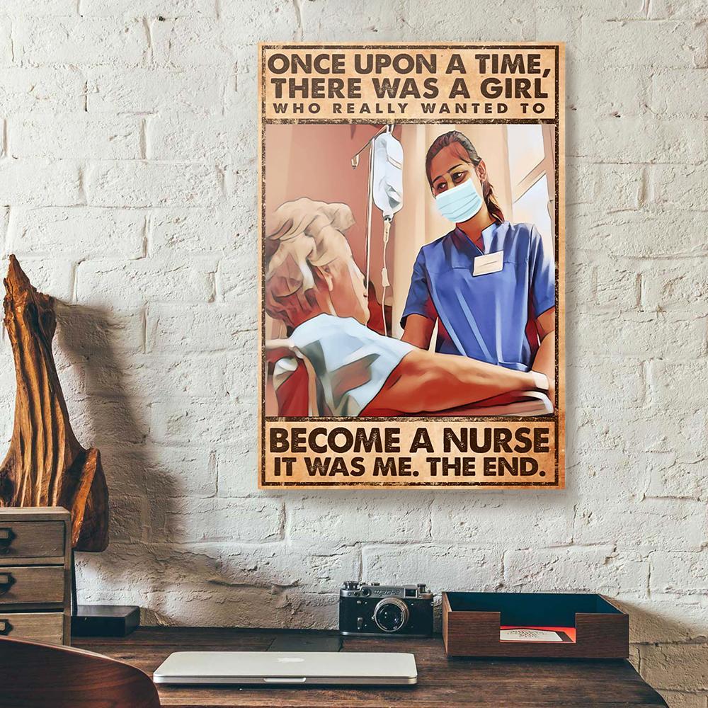 Canvas Artwork Once Upon A Time There Was A Girl Wanted Becomes A Nurse Vertical Canvas Wall Art Appealing Home Decor Canvas