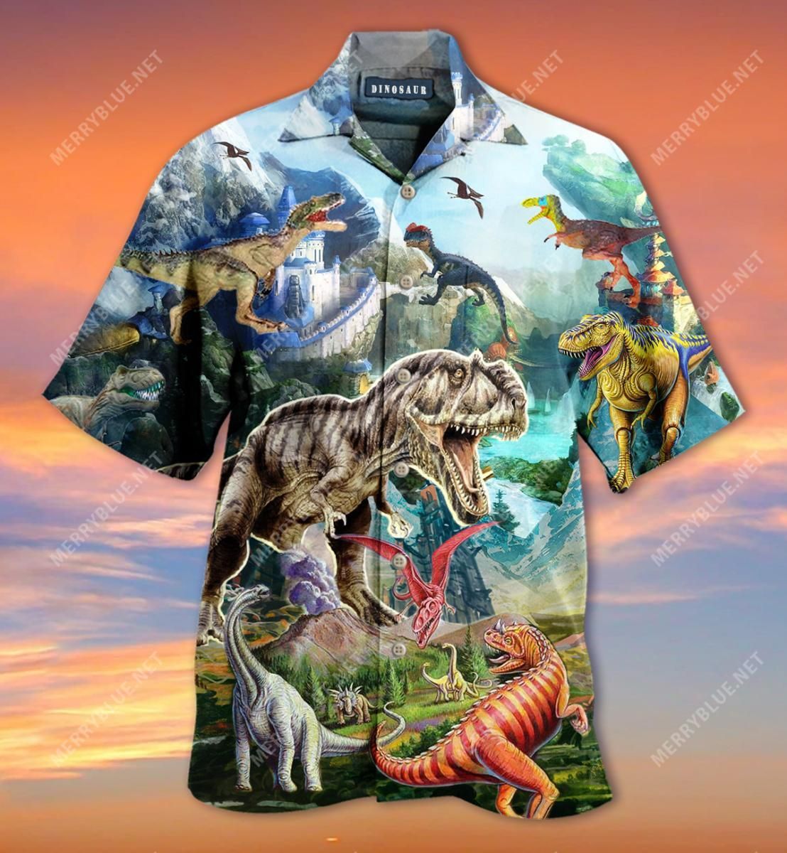 The World Of Dinosaurs Aloha Hawaiian Shirt Colorful Short Sleeve Summer Beach Casual Shirt For Men And Women