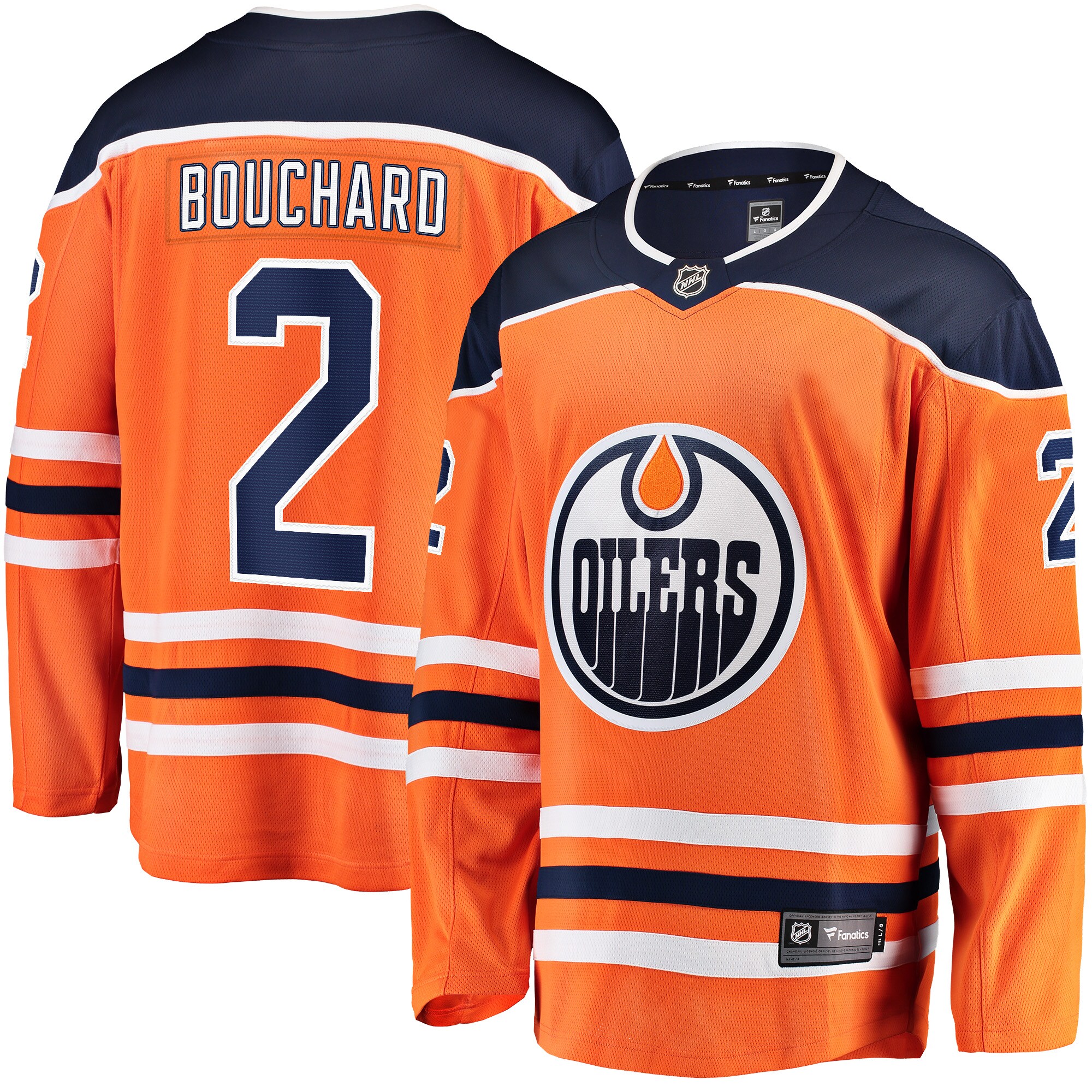 Evan Bouchard Edmonton Oilers Branded Home Breakaway Jersey – Orange