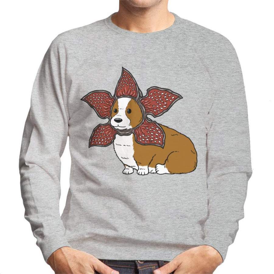 Not Safe For Cats Demogorgon Corgi Men’s Sweatshirt