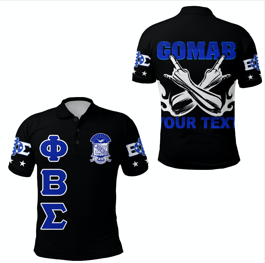 (Custom Personalised) Phi Beta Sigma Letters Greeklife Polo Shirt Lt13