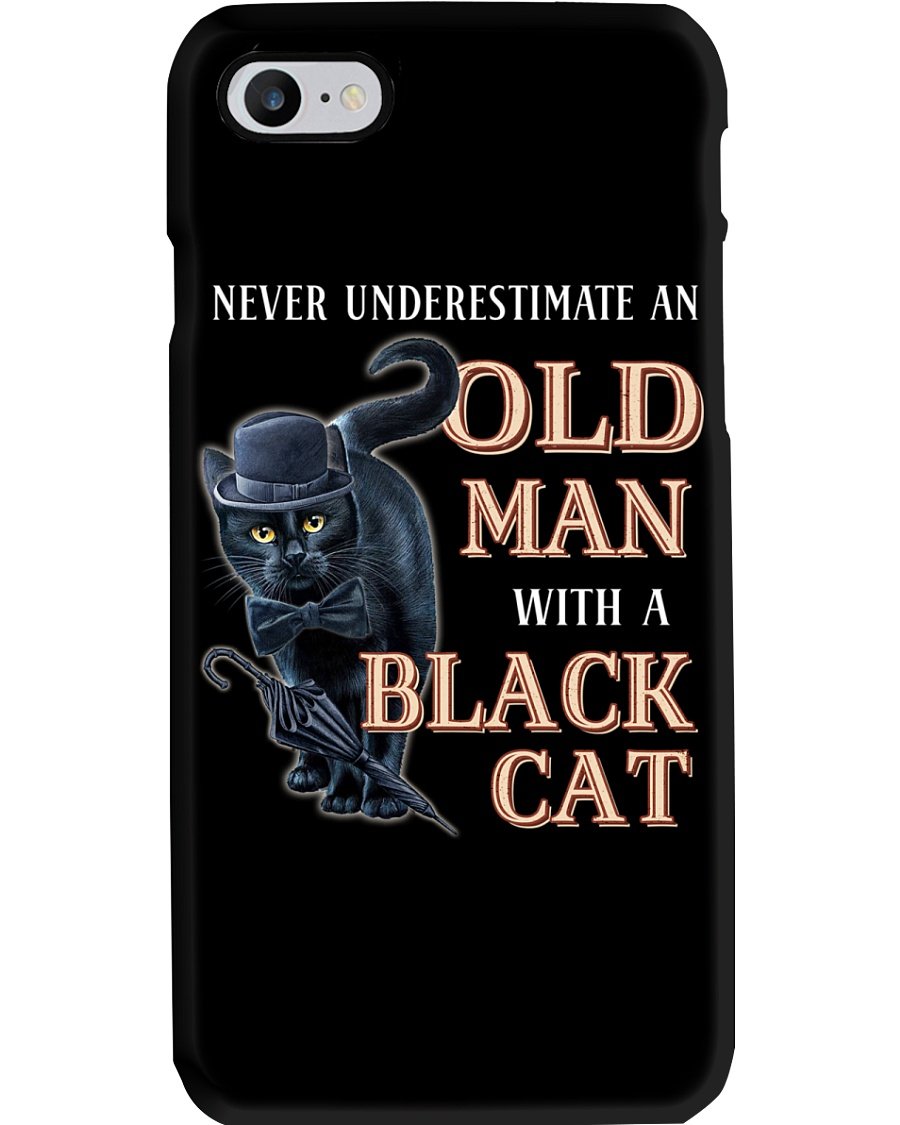 Black Cat Old Man Vintage Phone Case