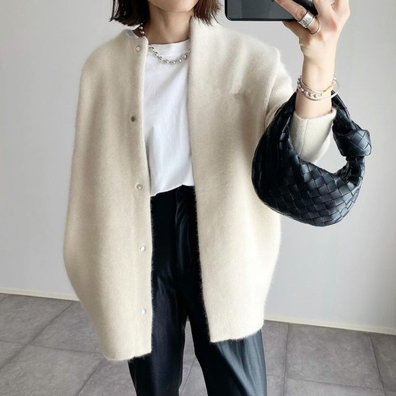 7-color woolen coat knitted coat sweater cardigan solid color thin and loose women’s autumn temperamental commute alx