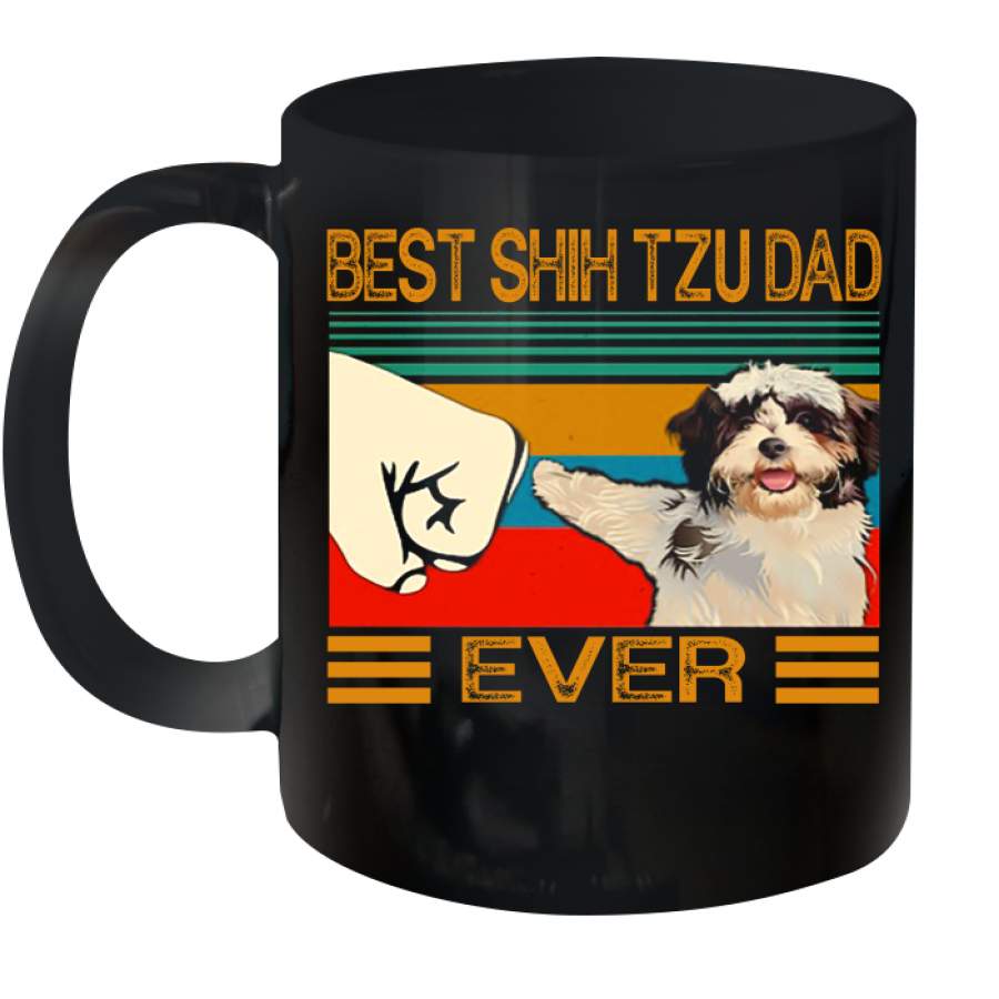 Best Shih Tzu Dad Ever Retro Vintage Mug