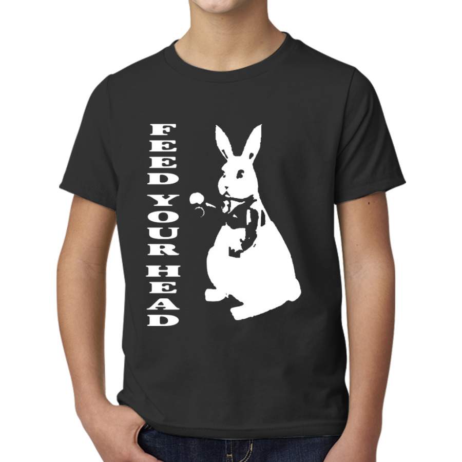 60_s Inspired White Rabbit Alice In Wonderland Hippy Teacher Young T-Shirt