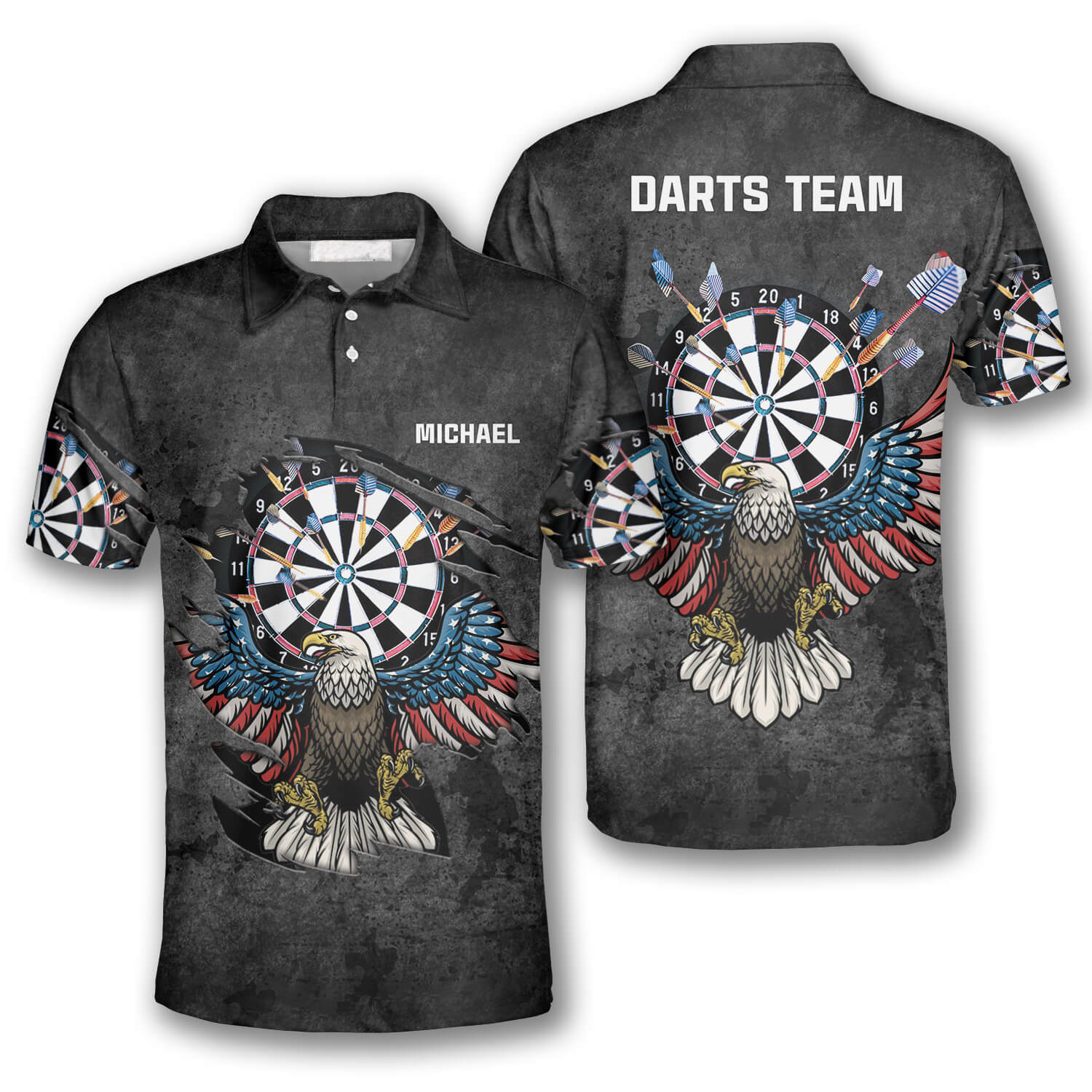 Personalized Eagle Grunt Style Custom Darts Shirts For Men, Dart 3D Shirt