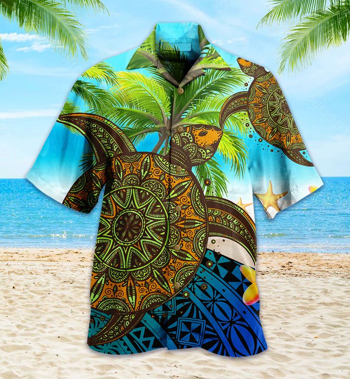 Turtle Palm Green Hawaii Shirt Ha101760