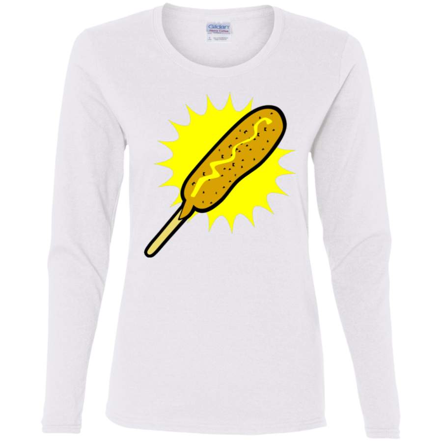 AGR Corn dog Ladies’ Cotton LS T-Shirt