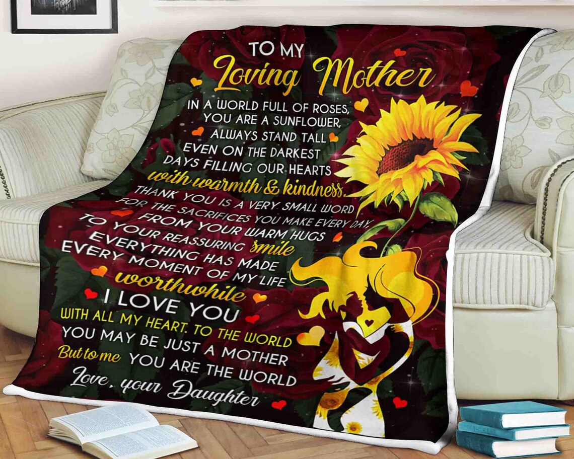 To My Mother Everything You Made Is Every Moment Of My Life Fleece Blanket Gift For Family,Birthday,Parents,Mother,Mom Gift Home Decor Bedding Couch Sofa Soft And Comfy