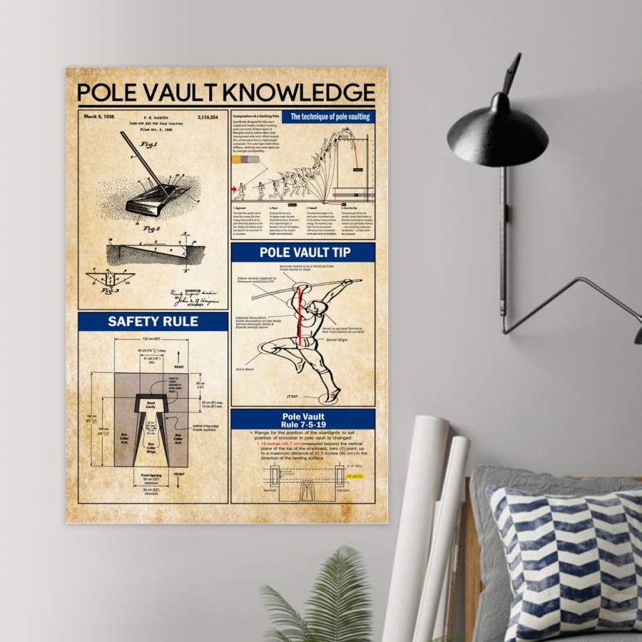 Pole Vault Knowledge Custom Gift For Athletes Poster