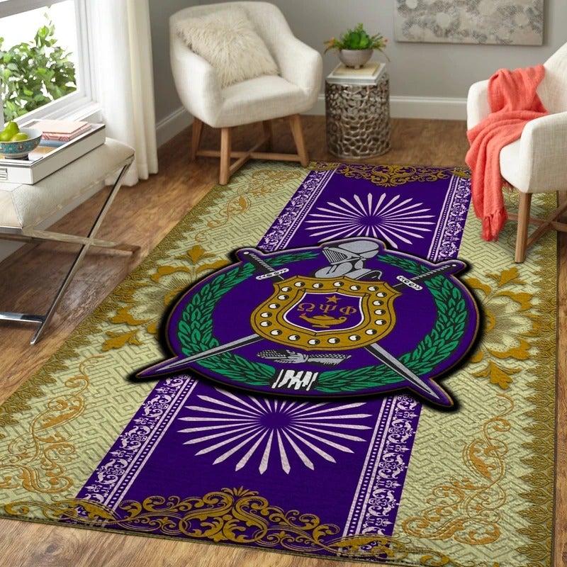 Wonderprint Area Rug Golden Omega Psi Phi Frat Lt10