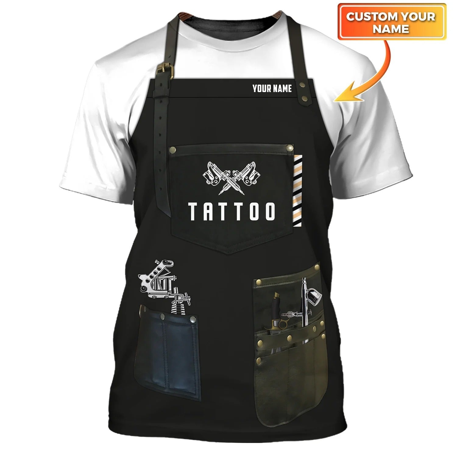 Tattoo Machine Personalized 3D Tshirt Classic Tattoo Uniform, Tattoo Studio Uniform Tattoo Gift For Men