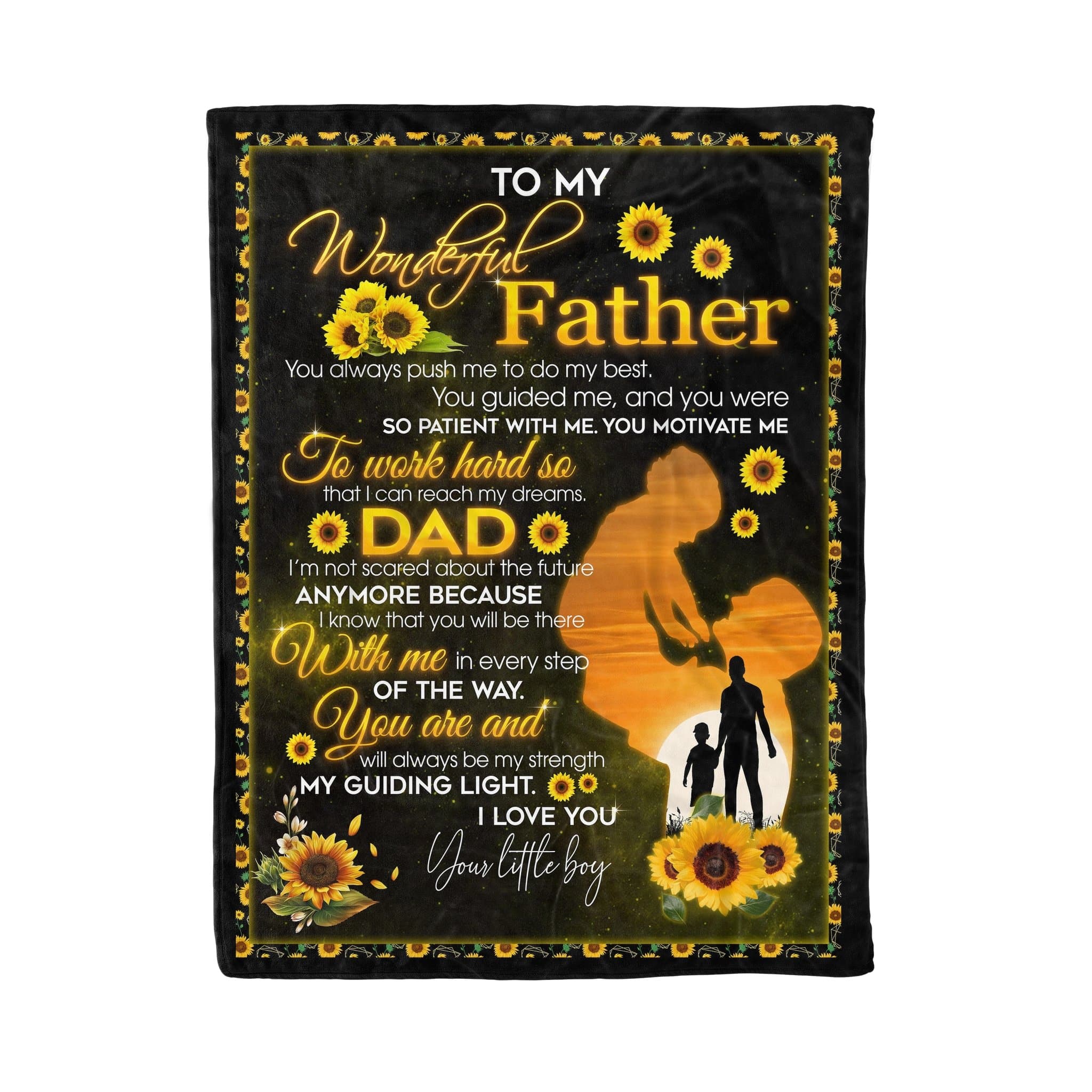 To My Wonderfull Father You Always Push Me To Do My Best Dad Blanket Gift For Dad Birthday Gift Home Decor Bedding Couch Sofa Soft And Comfy Cozy