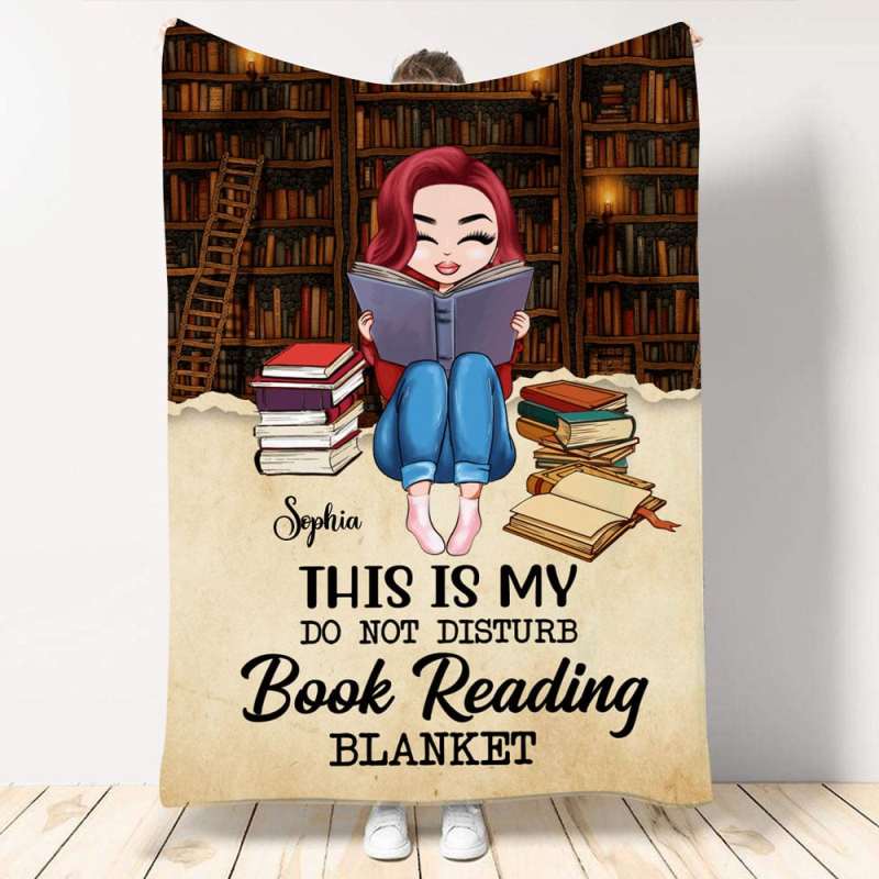 This Is My Book Reading Blanket Personalized Blanket, Gift For Book Lovers