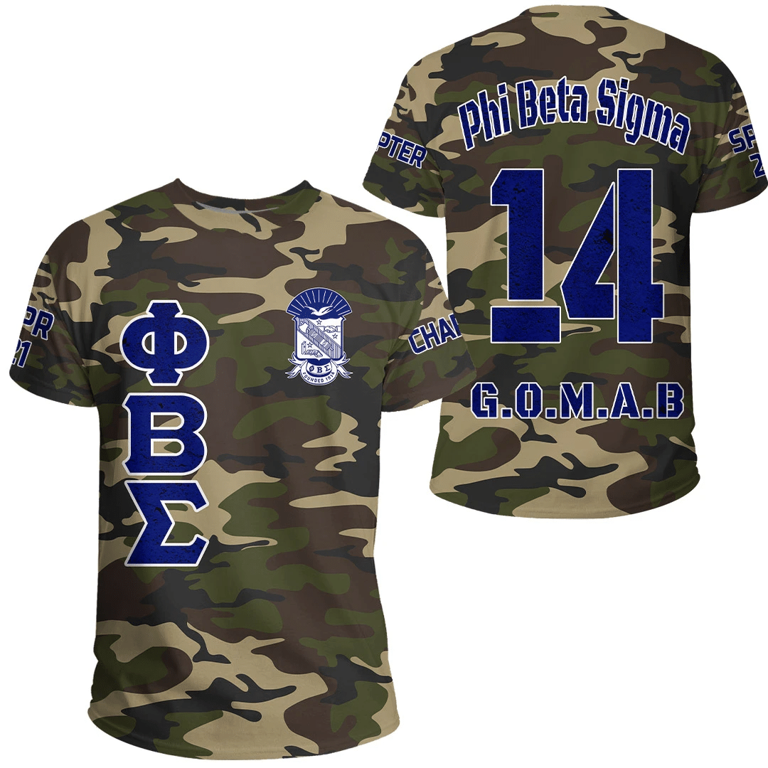 (Custom) Africa Zone T-Shirt – Phi Beta Sigma Camouflage T-Shirt A31