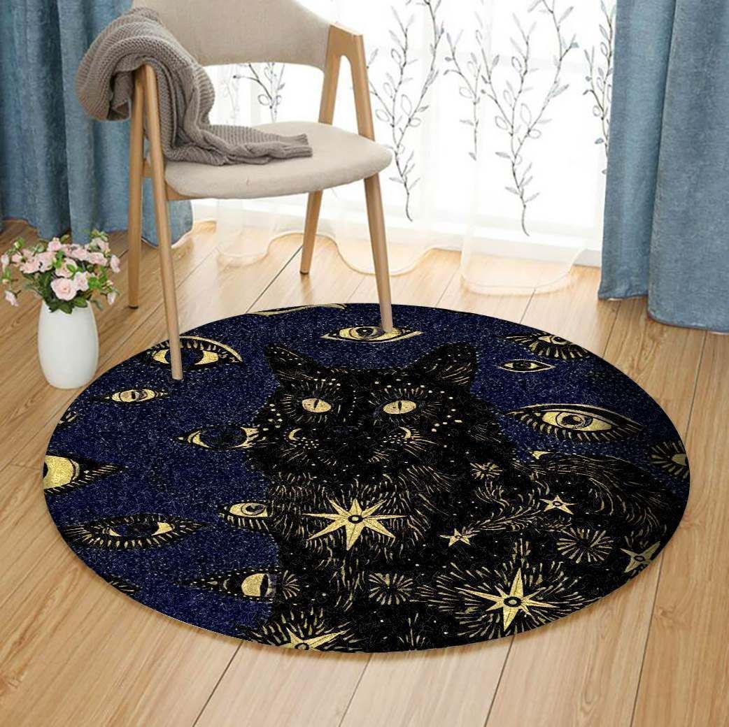 Cat Halloween Round Carpet, Round Rugs