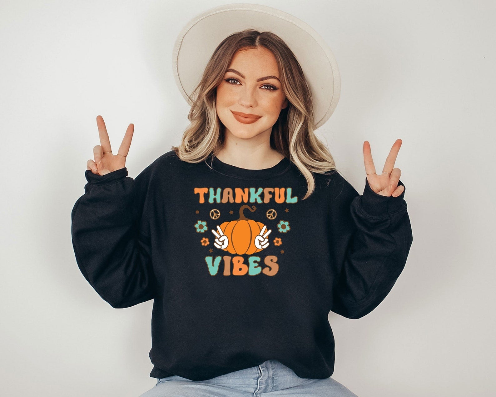 Thanksgiving Vibes Sweatshirt Halloween 2D Crewneck Sweatshirt All Over Print Sweatshirt For Women Sweatshirt For Men Sws3599