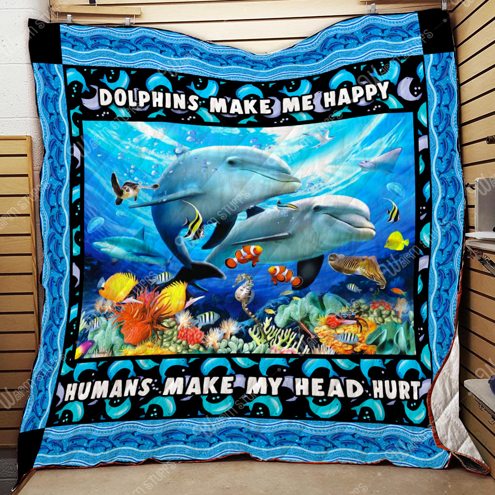 Dolphins Make Me Happy Quilt Lh25