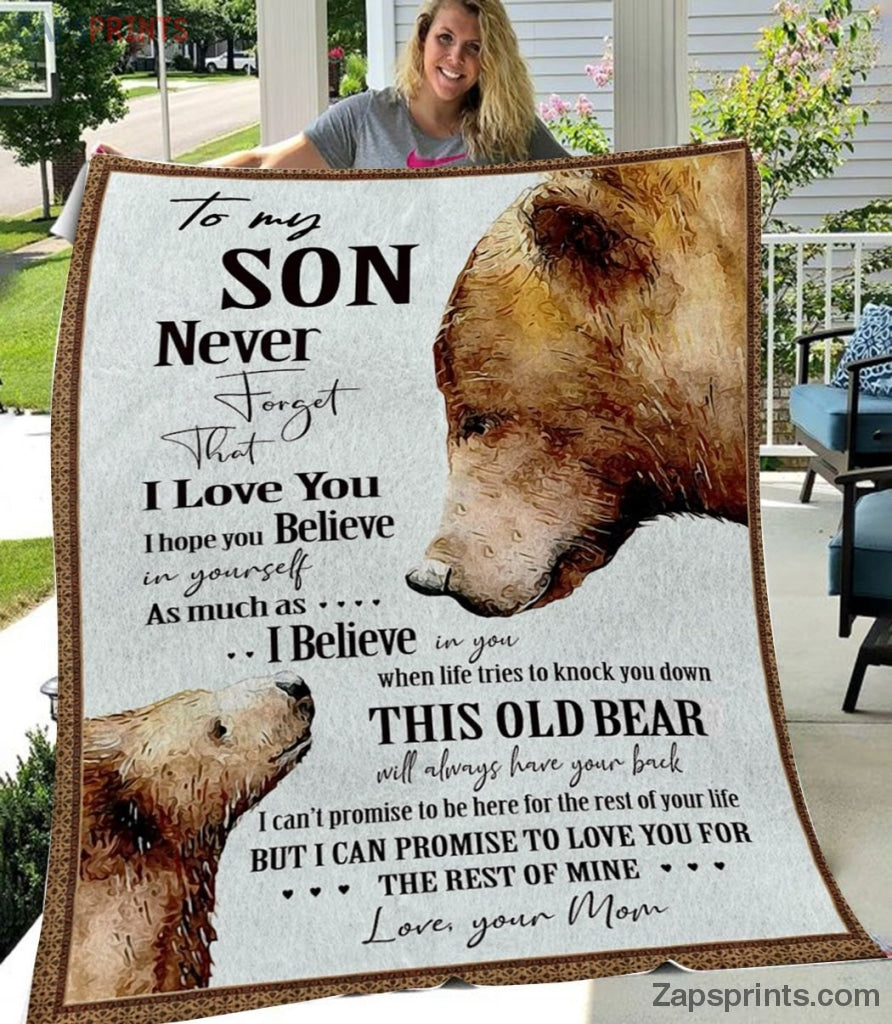 Gift For Son – To My Son – Bear – This Old Bear – Blanket