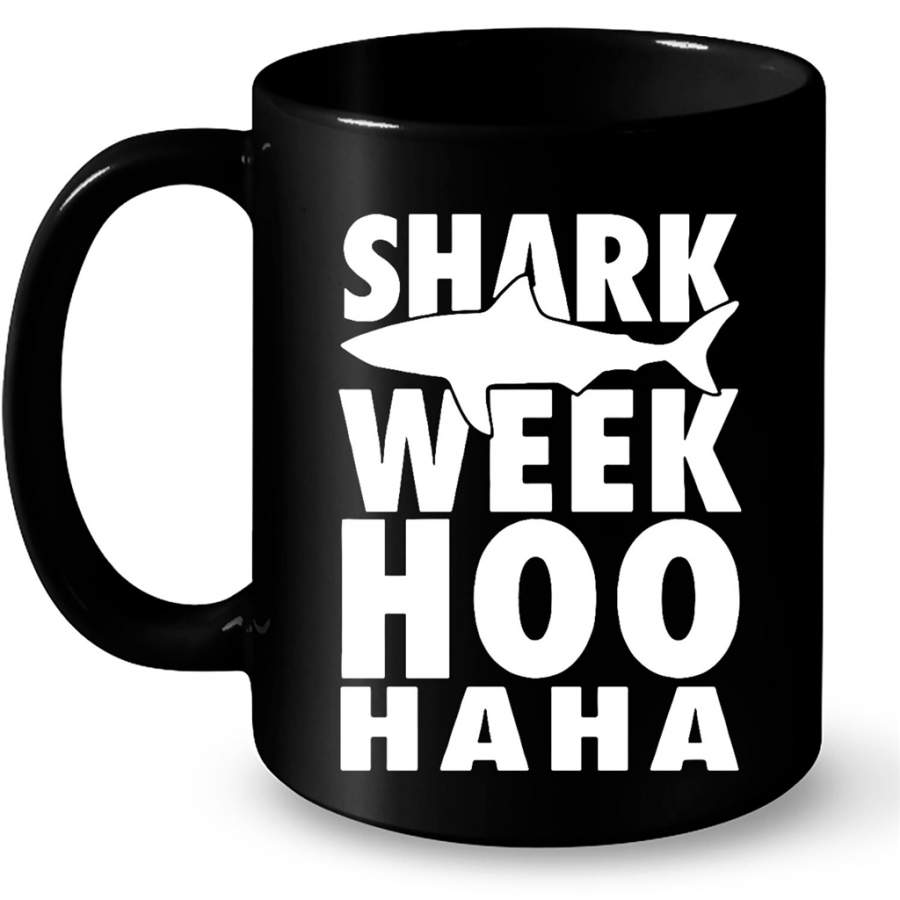 Shark Week Hoo Haha – Full-Wrap Coffee Black Mug