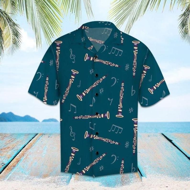 Clarinet Dark Turquoise Amazing Design Hawaii Shirt Ha82420