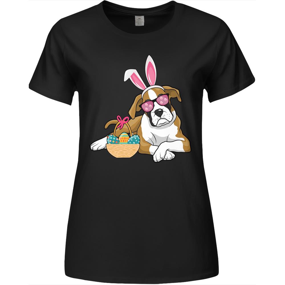 Easter Boxer Dog Bunny Rabbit Egg Hunter Easter Party Parade 2021 Premium Womens Tshirts