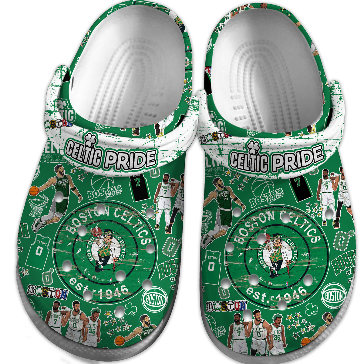 Premium Boston Celtics NBA Sport Crocs Crocband Clogs Shoes Comfortable For Men Women and Kids 5