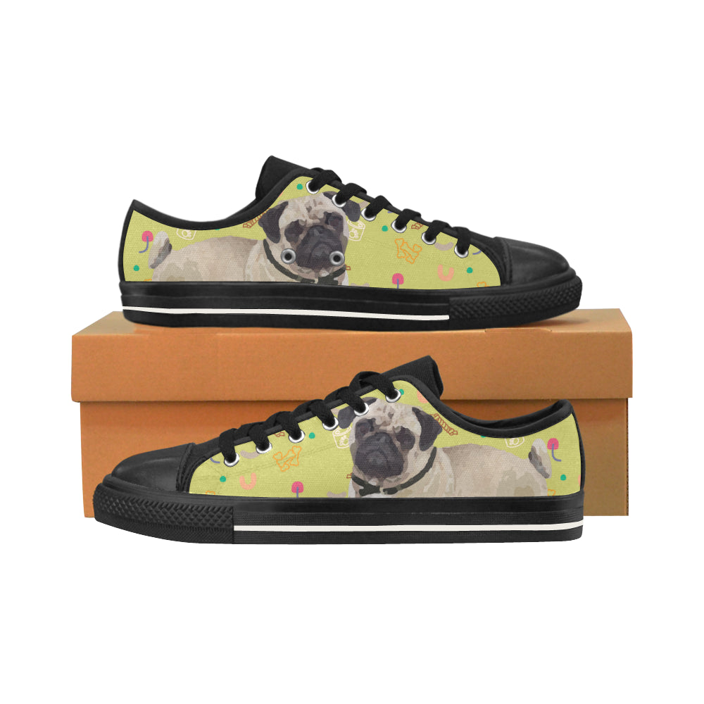 Pug Black Men’s Classic Canvas Shoes/Large Size