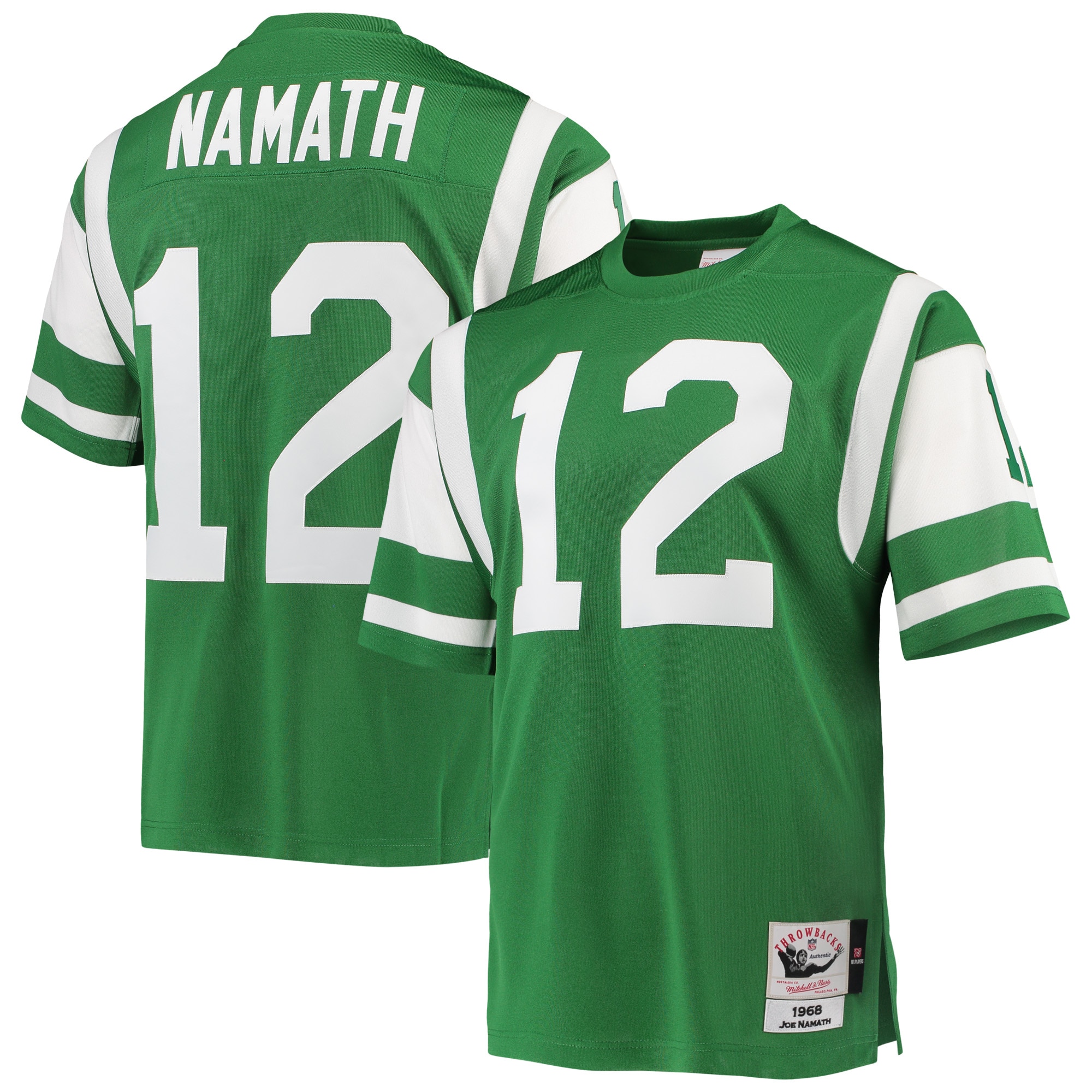 Joe Namath New York Jets 1968 Mitchell & Ness Authentic Throwback Retired Player Jersey – Green