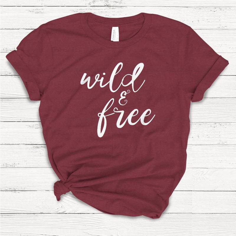 Crushtee Wild & Free, Ladies Unisex Crewneck Shirt, Cute Tshirt, Retro, Vintage, Hippie, 70’s, Nature, Outdoor, Party, Gift, Funny Tee Long Sleeve Hoodie