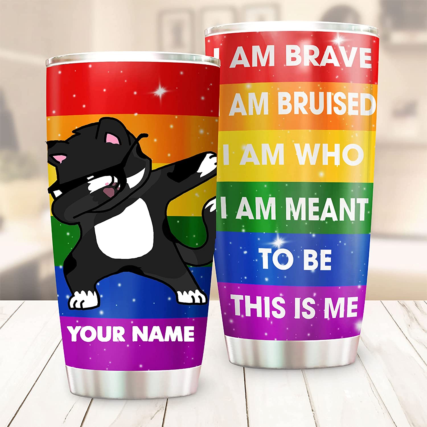 Personalized Cat Lgbt Tumbler, Lgbt Gay Lesbian Tumbler, Gift For Lgbt Community, Birthday Gay Gift, Pride Month