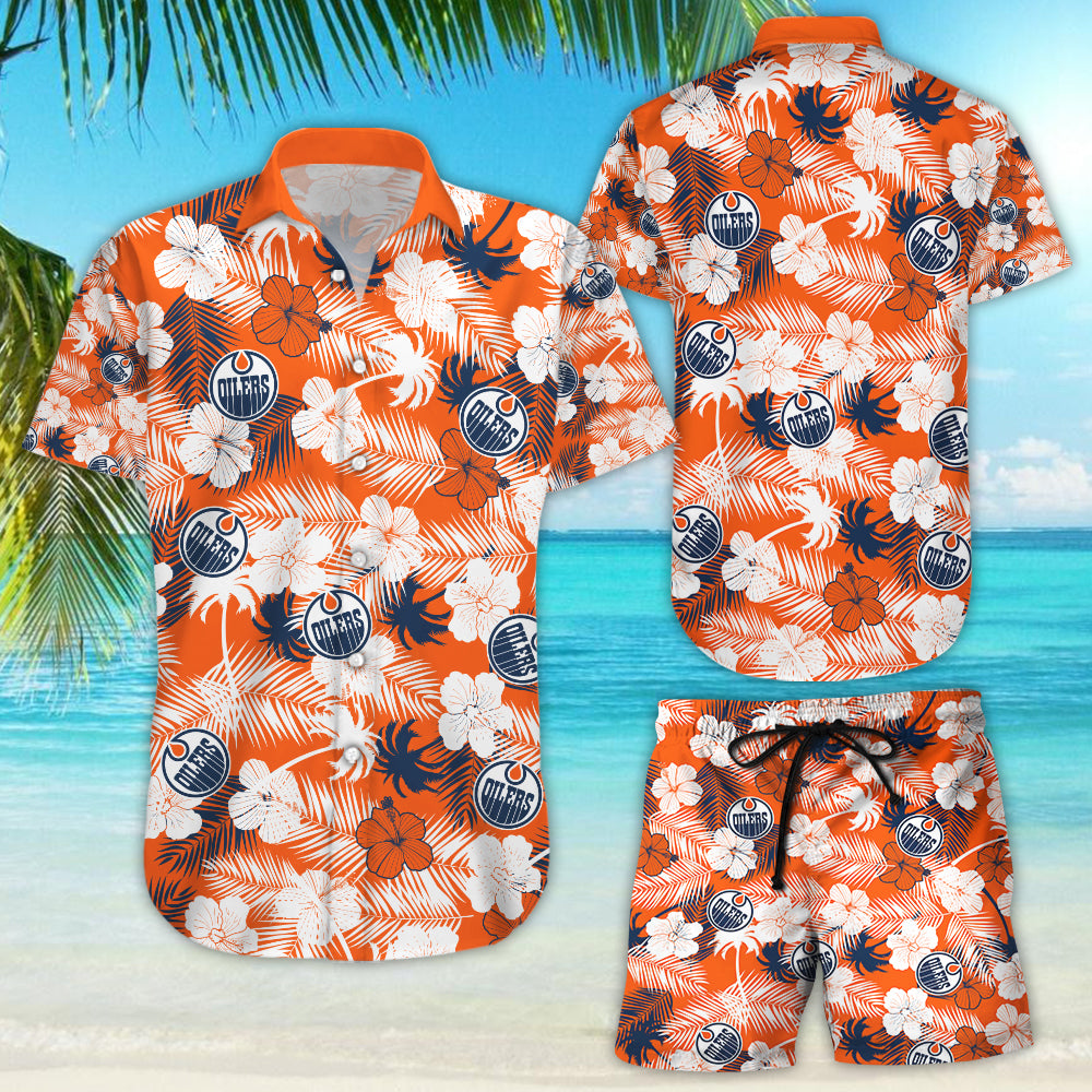 Edmonton Oilers Hawaii Floral, Hawaiian Beach Shirt Short Sleeve