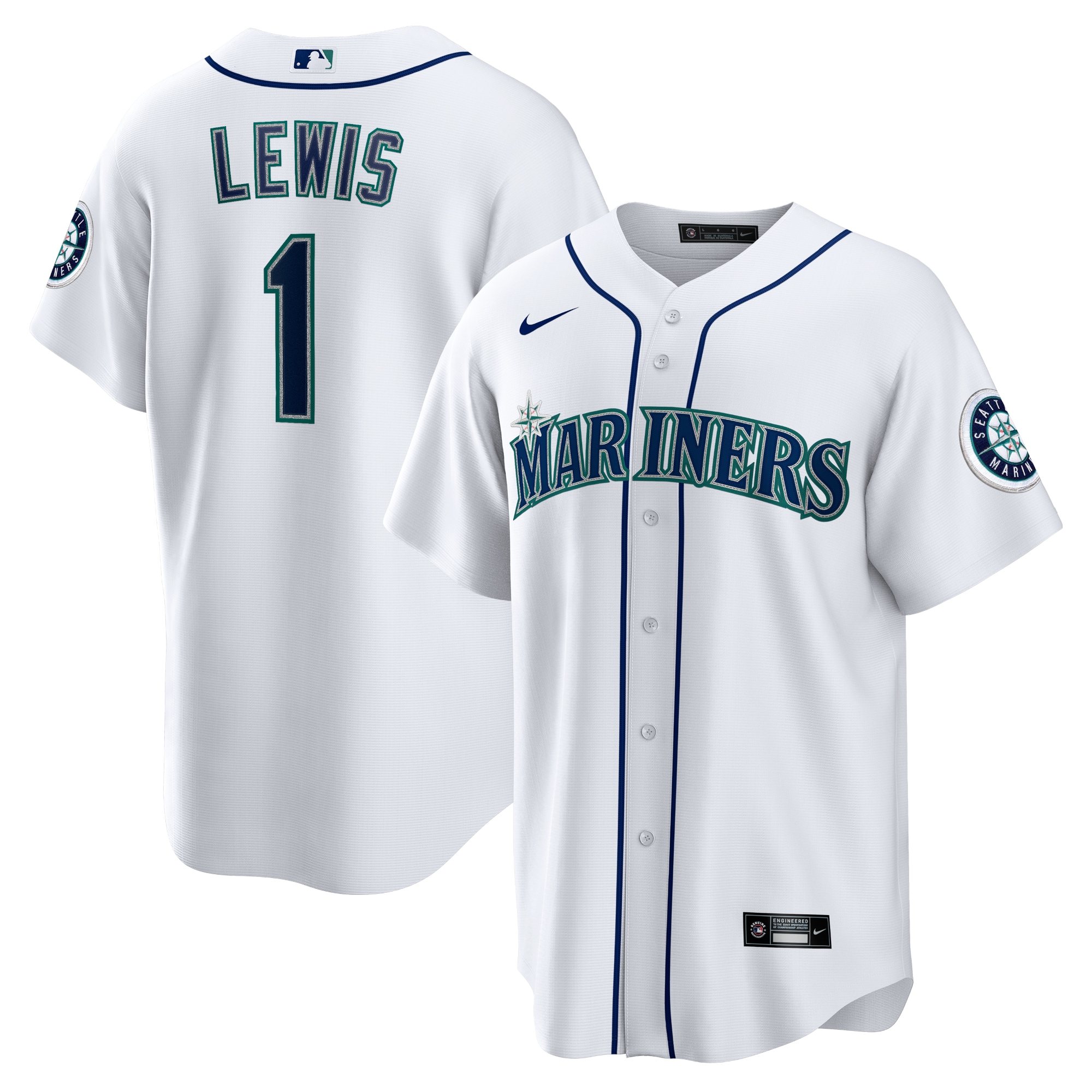 Kyle Lewis Seattle Mariners Replica Player Name Jersey – White