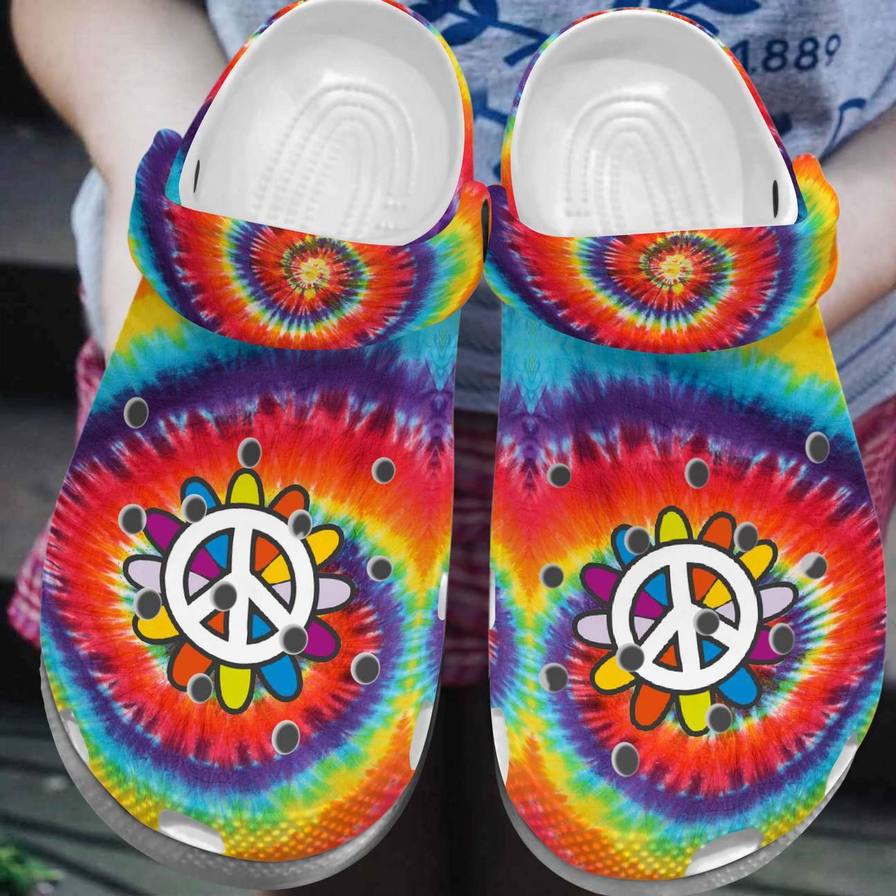 Hippie Personalized Clog, Custom Name, Text, Color, Number Fashion Style For Women, Men, Kid, Print 3D Colorful Hippie Style