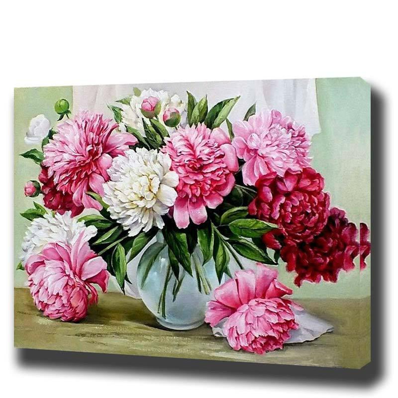 Flowers DIY Oil Painting Canvas Set