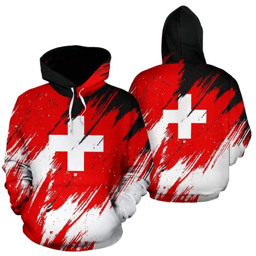 Switzerland Hoodie – Flag Color Painting