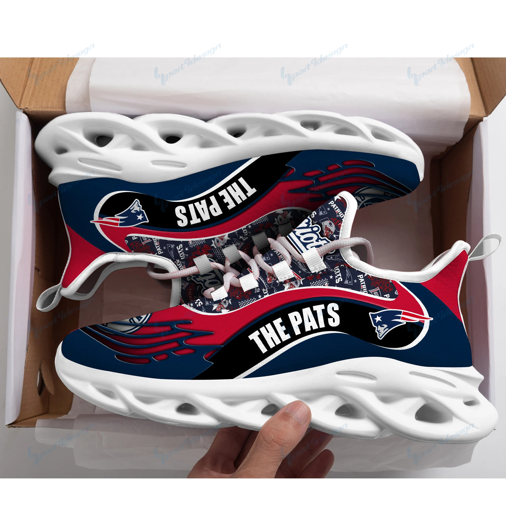 New England Patriots Yezy Running Sneakers Bb174