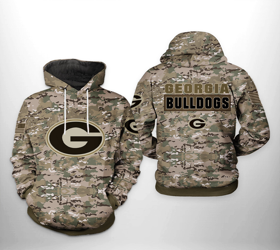 Georgia Bulldogs Ncaa Camo Veteran Hoodie & Zip Hoodie